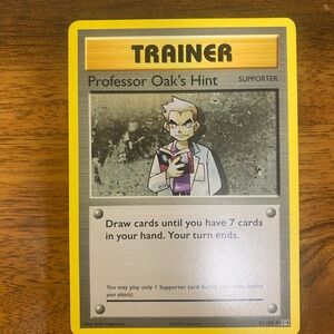 Pokemon Trainer Card - Professor Oak's Hint - Yellow and Gray
